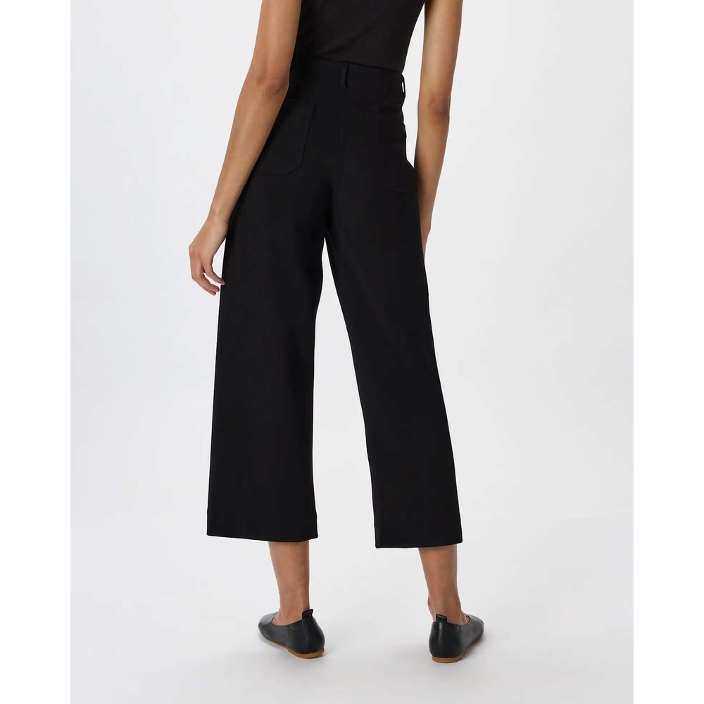 Quince Ultra-Stretch Ponte Cropped Wide Leg Pants Black Sz 10 - Picture 7 of 8